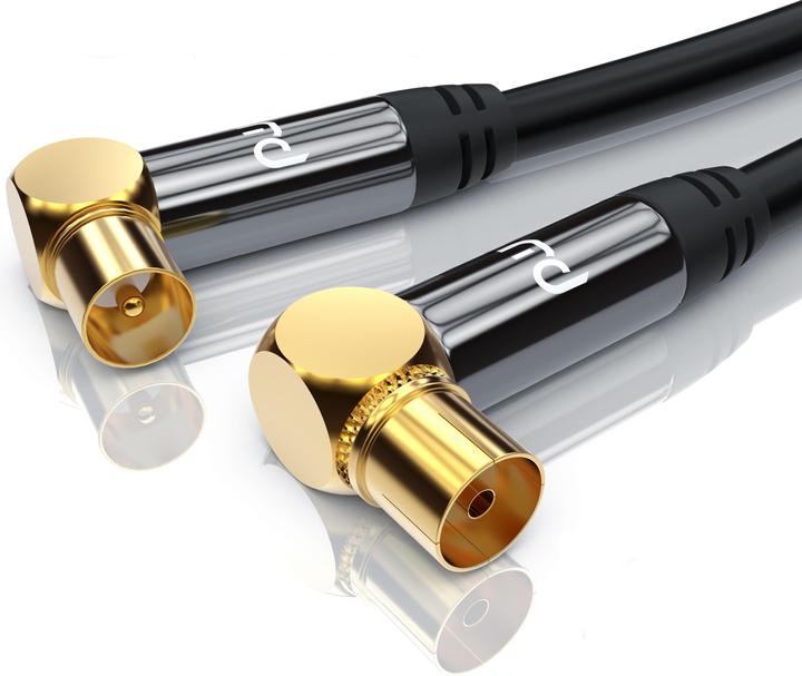 Immagine prodotto Primewire Cavo antenna 90° angolato | Cavo coassiale HDTV Premium 135dB / 75 Ohm | FullHD / 4k Ultra HD (85 dB, Cavi antenna)
