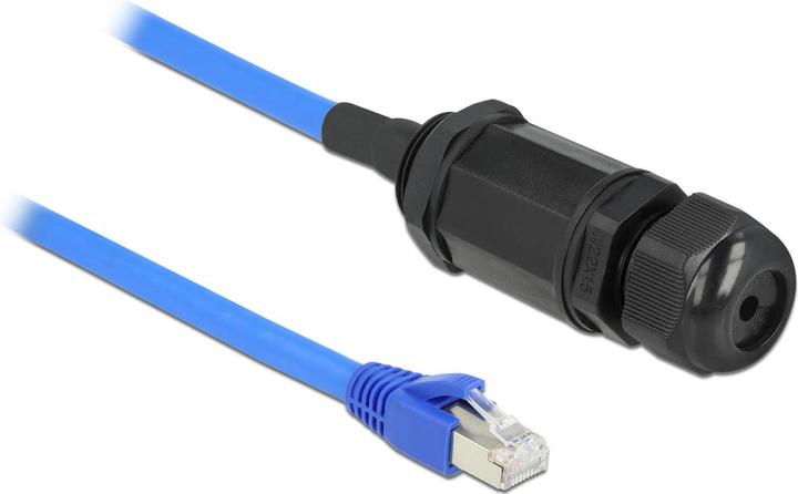 Actual product image Delock Cable RJ45 male to RJ45 female Cat.6 waterproof with cable gland (S/FTP, CAT6, 0.25 m)