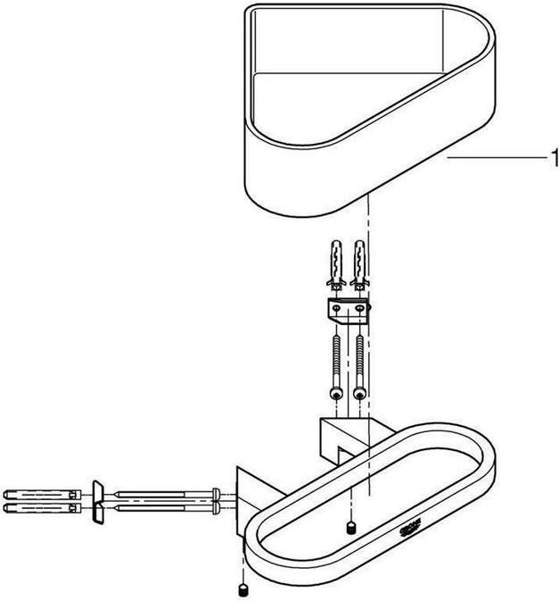Image du produit Grohe tablette de douche d'angle SELECTION avec support hard graphite brossé