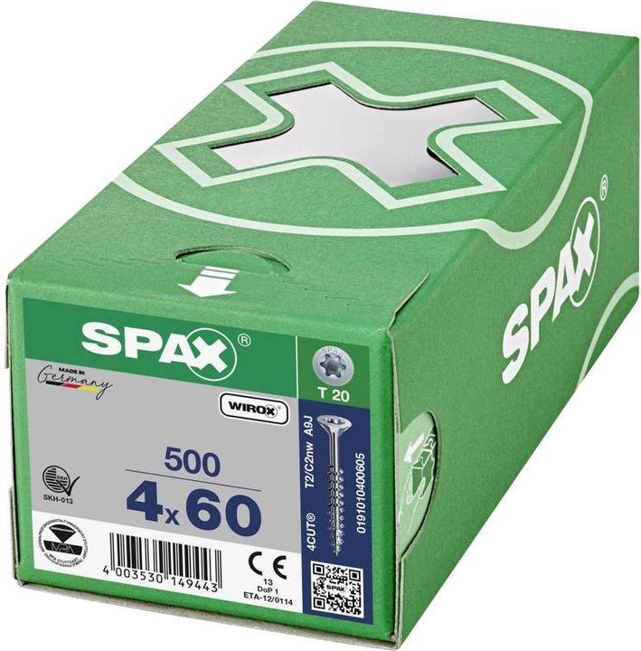 Produktbild Spax Spanplattenschrauben SK T20 4,0x60 mm (500 Schrauben pro Stück)