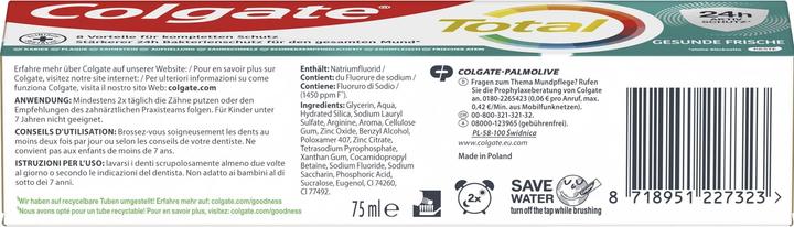 Valori nutrizionali e ingredienti Colgate Total Active Fresh (75 ml)