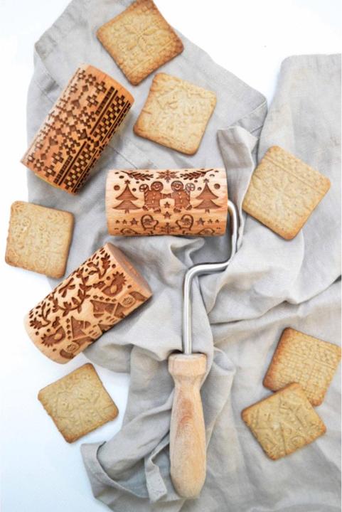 Produktbild ScrapCooking Teigrolle aus Holz geprägt, Gingerman