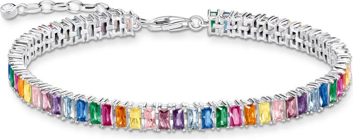 Thomas Sabo Tennis-Armband bunte Steine silber (19 cm, 925er Silber)