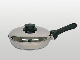 Immagine prodotto Kelomat Padella rotonda con coperchio (24 cm, Padella per friggere, Acciaio inossidabile)