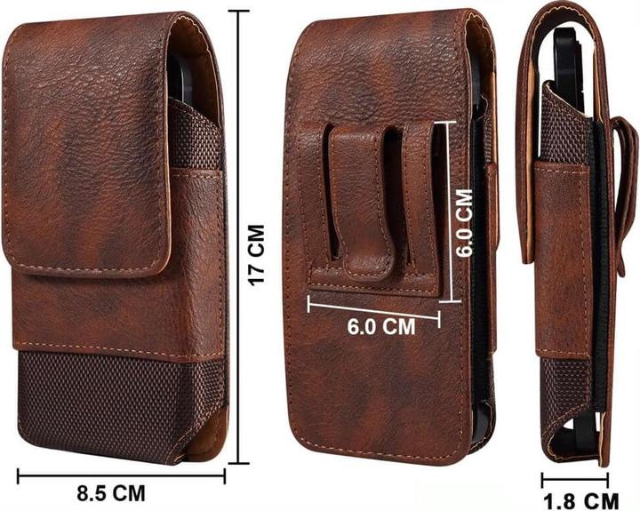 Image du produit Cover-Discount Nylon - Cuir Sacoche ceinture avec porte carte marron / L