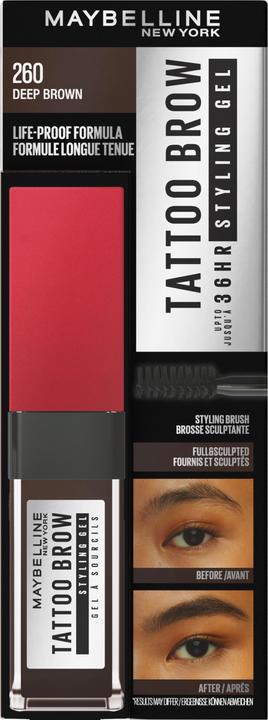 Produktbild Maybelline New York Tattoo Brow 36H Styling Gel (260 Deep Brown)