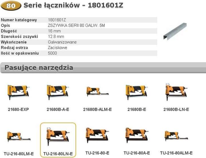 Produktbild Bostitch Klammern 5.000 Stk. 80er Klammerserie 16 mm Länge ( 1801601Z ) (5000 x)