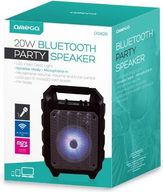 Actual product image Omega OG82B black speaker (Rechargeable battery operated)
