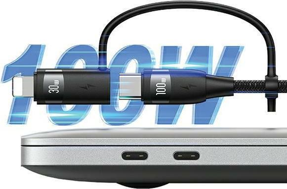 Image du produit Usams US-SJ645 U85 PD100W A+C to C+L+M 6in1 Fast Charging Cable 1.2m (1.20 m, USB 3.0)