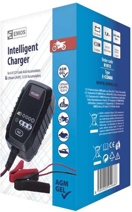 Image du produit Emos Chargeur de batterie de voiture /12V 0,8A (12V, 6V, 0.80 A)