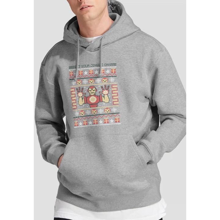 Actual product image Iron Man Mens Christmas Sweater Hoodie (L)