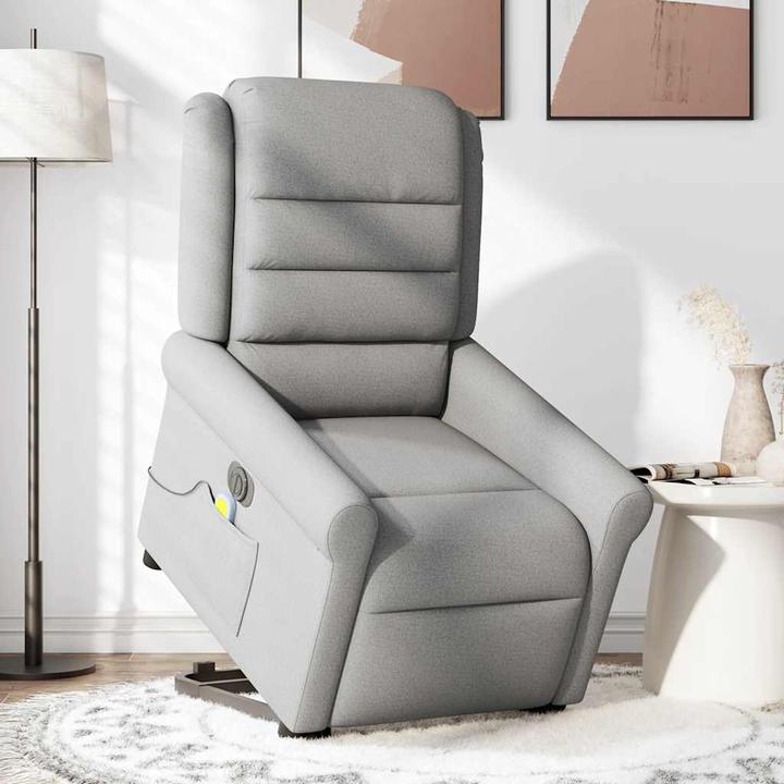 Produktbild VidaXL Massagesessel mit Aufstehhilfe Elektrisch Wolkengrau Stoff