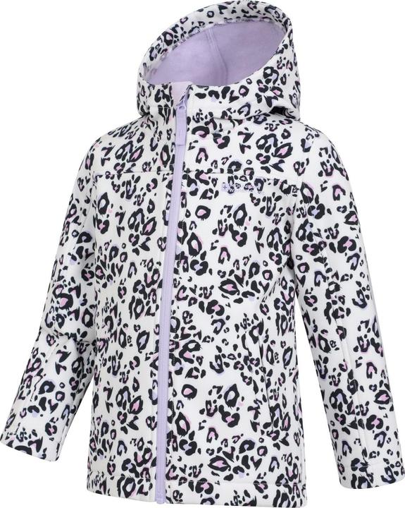 Actual product image Mountain Warehouse Childrens/Kids Exodus II Leopard Print Water Resistant Soft Shell Jacket (116)