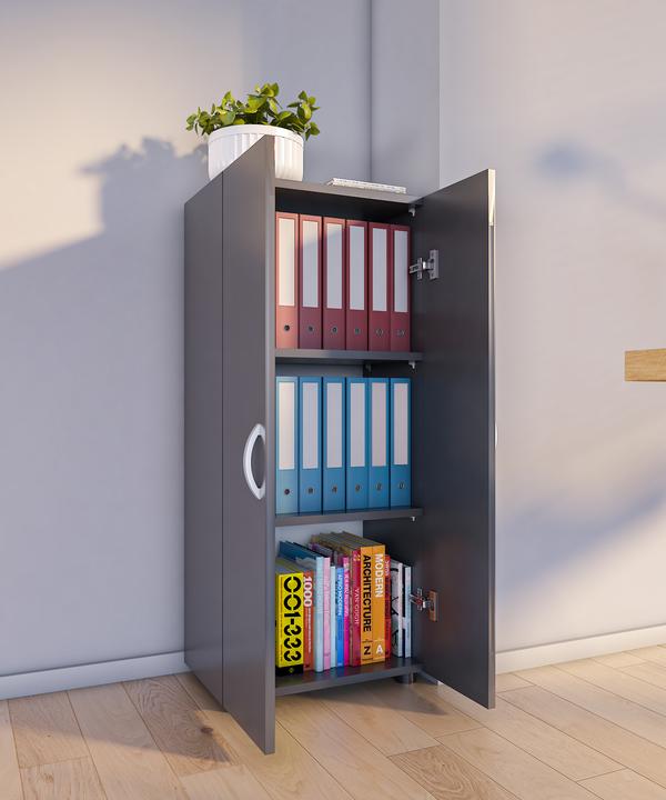 Immagine prodotto VCM Armadietto per ufficio Libri Armadietto per archiviazione Armadietto per mobili da ufficio Ulas (49 x 34 x 108 cm)