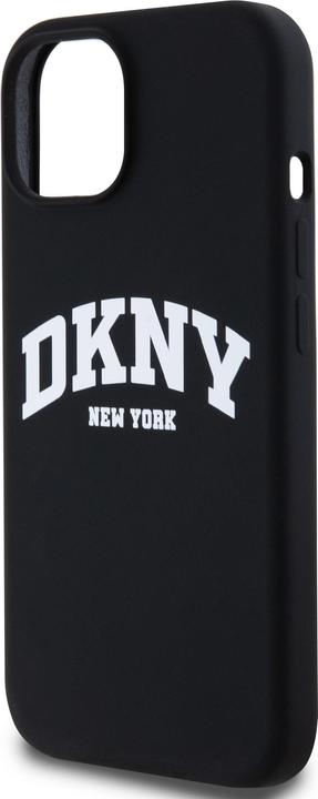 Image du produit DKNY DKHMP15SSNYACH iPhone 15 / 14 / 13 6.1" czarny/black étui rigide silicone liquide blanc Log imprimé (Apple iPhone 15)