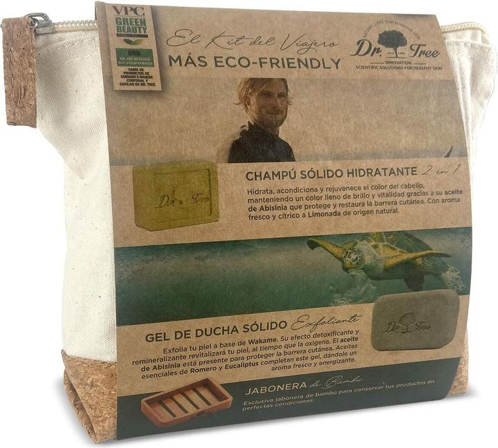 Immagine prodotto Dr. Tree Il Kit del Viaggiatore Shampoo Idratante Gel Doccia Peeling Bamboo Portasapone Eco Toiletry B (Set per la cura dei capelli)