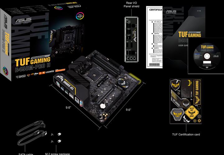 Actual product image ASUS TUF B450M-Pro II Gaming (AM4, AMD B450, mATX)