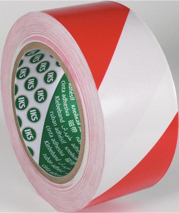 Immagine prodotto IKS Nastro segnaletico per pavimenti F33 PVC rosso/bianco Lunghezza 33 m Larghezza 50 mm (50 mm)