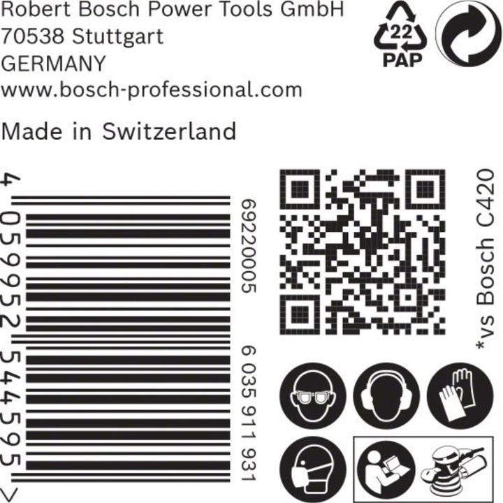 Actual product image Bosch Professional Zubehör Expert C470 Sandpaper with 8 holes for random orbital sander, 125 mm, G 220, 50 pcs. (220)