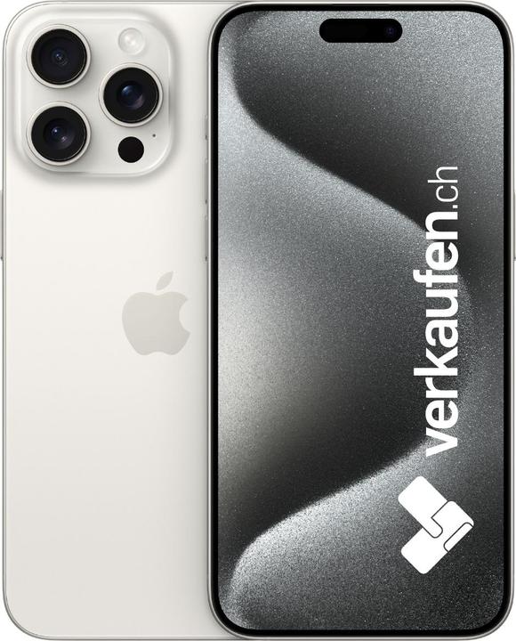 Image du produit verkaufen.ch iPhone 15 Pro Max (256 Go, Titane blanc, 6.70", 0.00 Mpx, SIM + eSIM, A / Comme neuf)