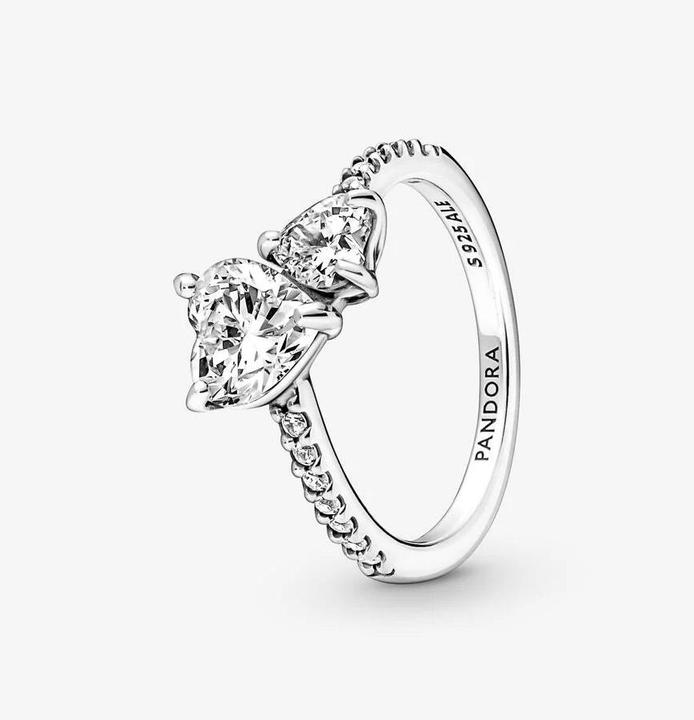 Actual product image Pandora Ring sparkling hearts (54, 925 Silver)