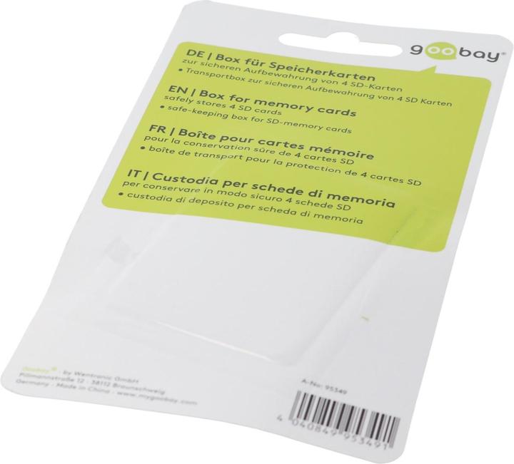Image du produit AccuCell Boîte de rangement pour jusqu'à 4x cartes mémoire SD (Couvercle de carte mémoire)