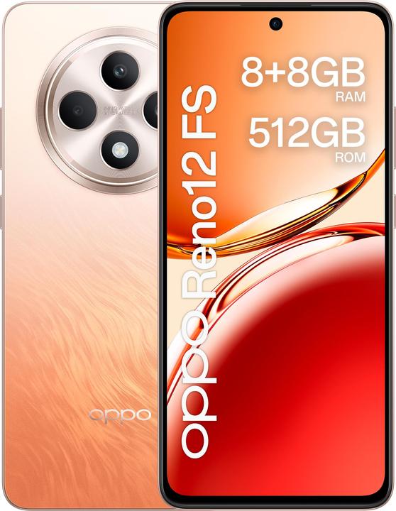 Actual product image OPPO Reno12 FS 4G (512 GB, Amber Orange, 6.65", Dual SIM, 50 Mpx, 4G)