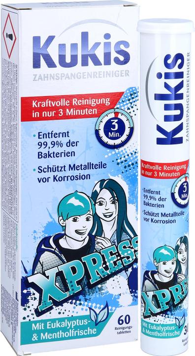 Image du produit Kukis Reckitt Benckiser, pastilles de nettoyage pour appareils dentaires, 60 pastilles