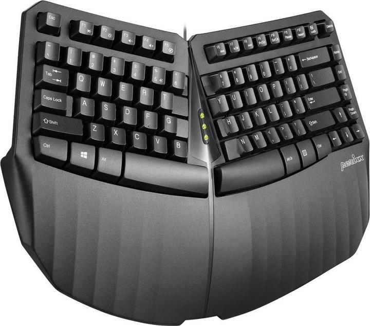 Immagine prodotto Perixx PERIBOARD 413 DE B, mini tastiera ergonomica, nera (DE, Cablato)