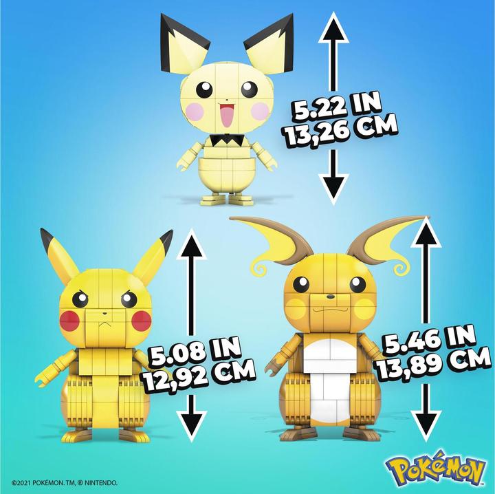 Produktbild Mega Construx Pokémon Trio (Pichu, Pikachu, Raichu)