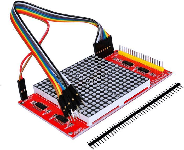 Produktbild OEM 16 x 16 Matrix LED Modul (Rot) mit 4 74HC138 Decoder (Stromkomponente)
