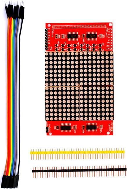 Produktbild OEM 16 x 16 Matrix LED Modul (Rot) mit 4 74HC138 Decoder (Stromkomponente)