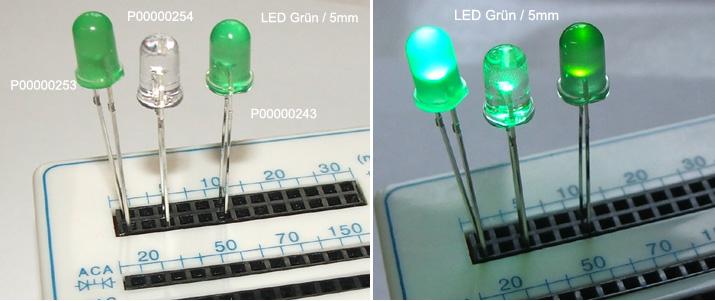 Image du produit OEM LED verte super lumineuse dans un boîtier transparent 5mm