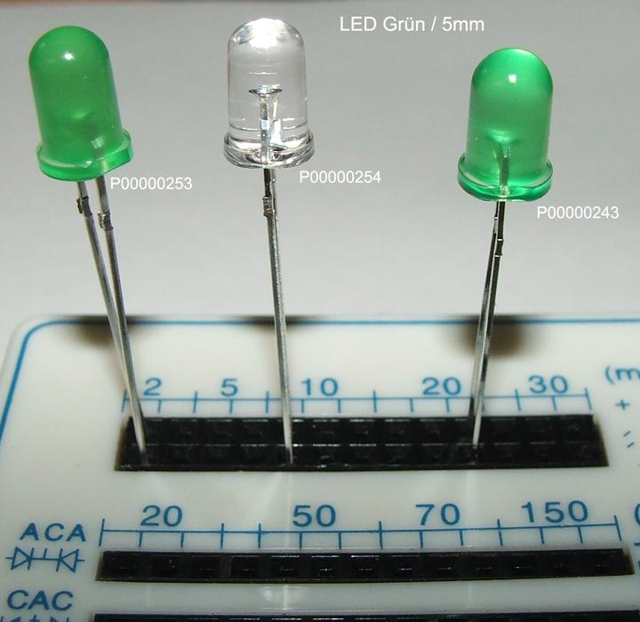 Image du produit OEM LED verte super lumineuse dans un boîtier transparent 5mm