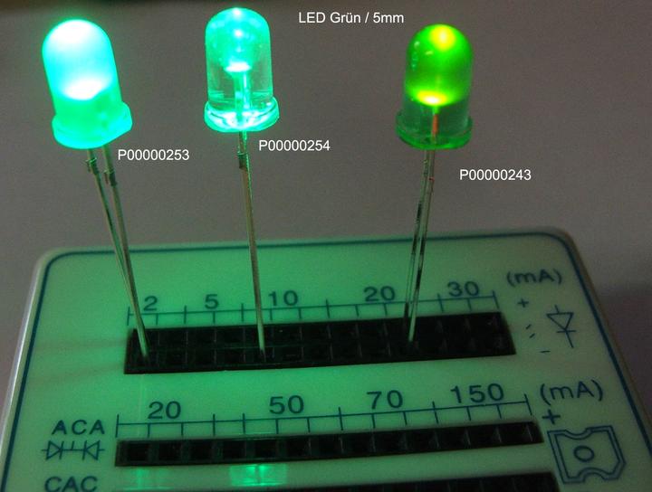 Image du produit OEM LED verte super lumineuse dans un boîtier transparent 5mm
