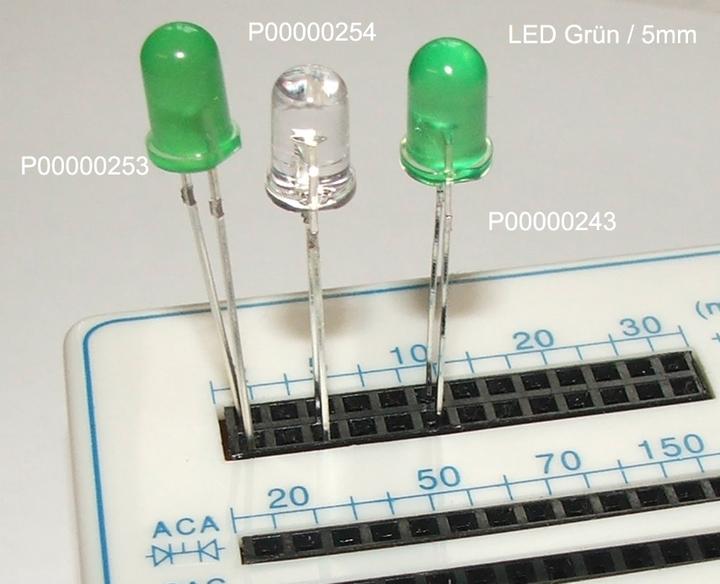 Image du produit OEM LED verte super lumineuse dans un boîtier transparent 5mm