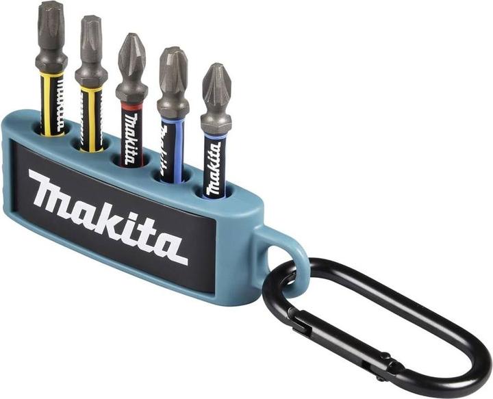 Produktbild Makita Satz Schlag-Bits 1/4" PH, PZ, TORX, 5-tlg. IMPACT PREMIER (E-13568) in Karabinerhalterung (25mm)