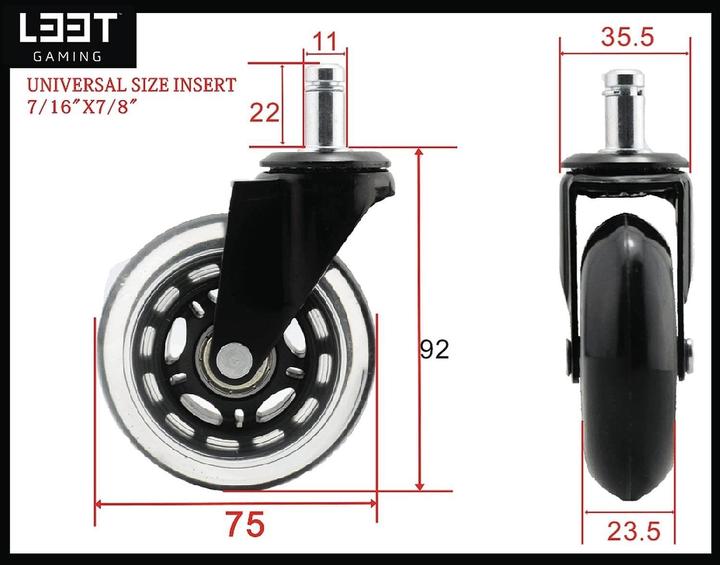 Produktbild L33T Rollen für Gaming-Stühle