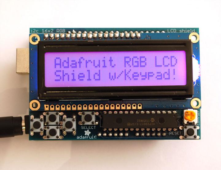 Image du produit Adafruit RGB LCD I2C Shield Kit 16x2 Char Display Positive (Bouclier)
