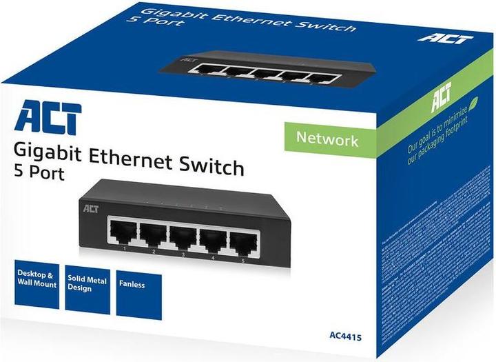 Actual product image 5-Port Gigabit Ethernet Switch (5 Ports)