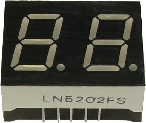 Produktbild OEM 7-Segment Display Rot Com. Anode 2 Zeichen 12.7mm (Elektronikkit)