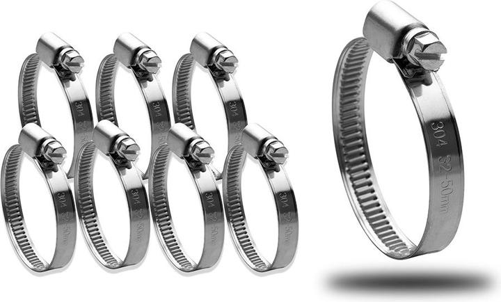 Image du produit Offgridtec Colliers de serrage professionnels 32mm - 50mm Plage de serrage inoxydable V2 Acier inoxydable