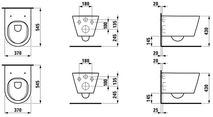 Produktbild Laufen splrandloses Tiefspl-WC Kartell wandhngend wei H8203370000001