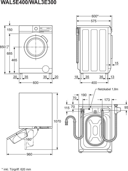 Actual product image Electrolux WAL5E400 (8 kg, Left)