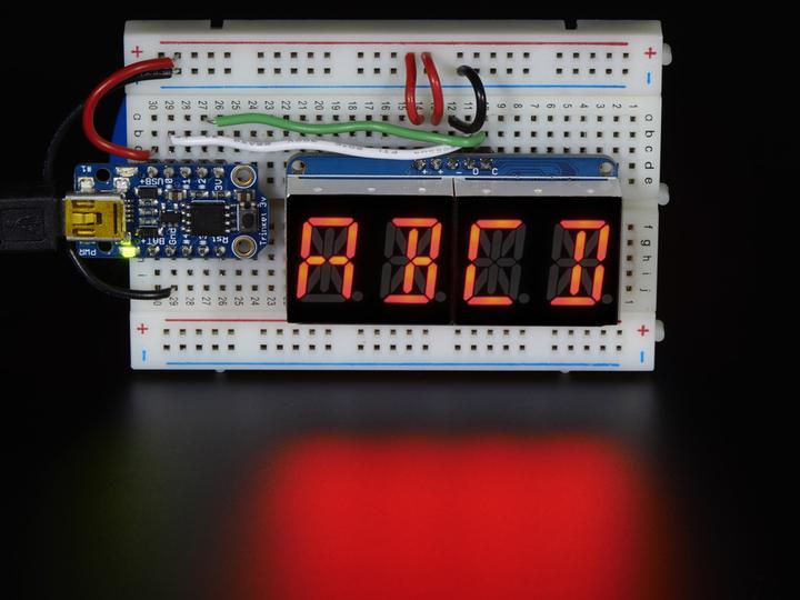 Produktbild Adafruit Alphanumerisches Display Rot 4 Zeichen I2C (Display)
