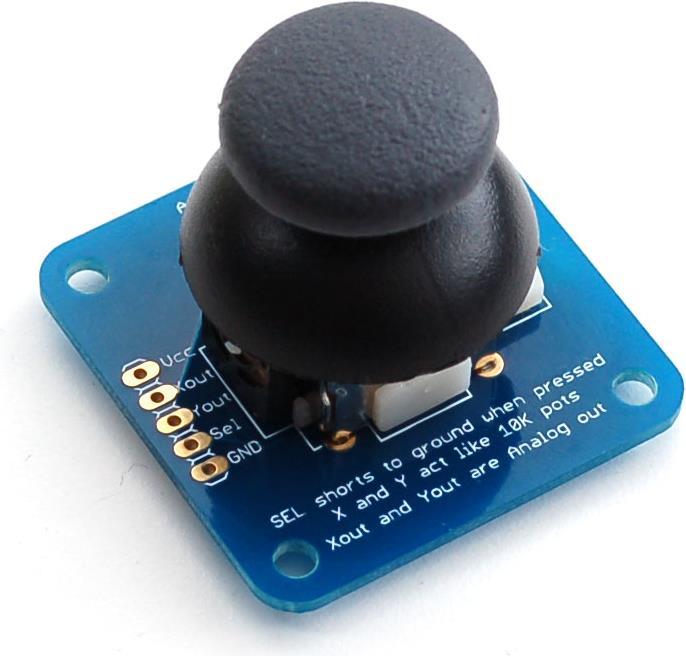 Actual product image Adafruit 2-axis thumb joystick with select button breako (Shield)