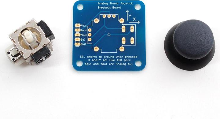 Actual product image Adafruit 2-axis thumb joystick with select button breako (Shield)