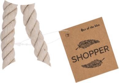 Image du produit Bekos Shopper bleu avec plumes dorées et poignées en cordon