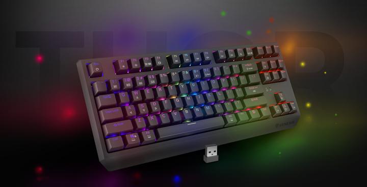 Actual product image Genesis Thor 230 TKL Wireless czarna RGB Outemu Red (US, Wireless, Cable)