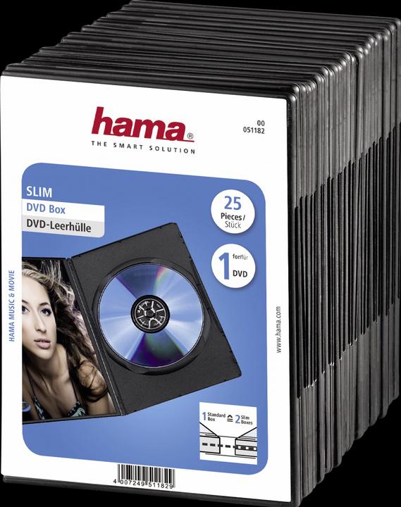 Hama 1x25 DVD Sleeve Slim 50% space saving